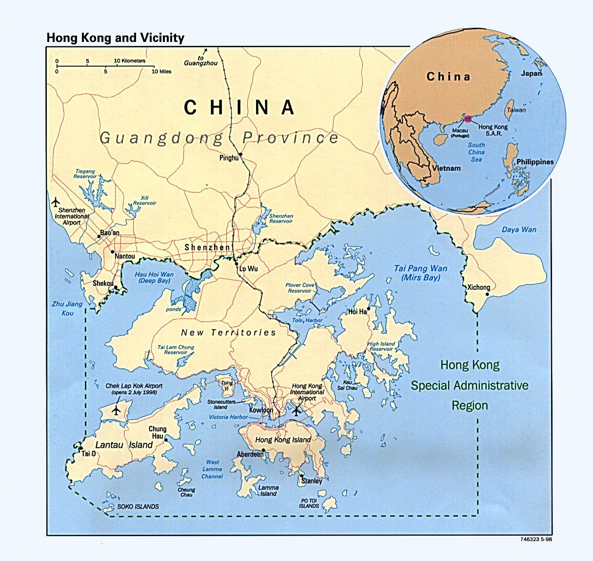 Гонконг на карте Китая